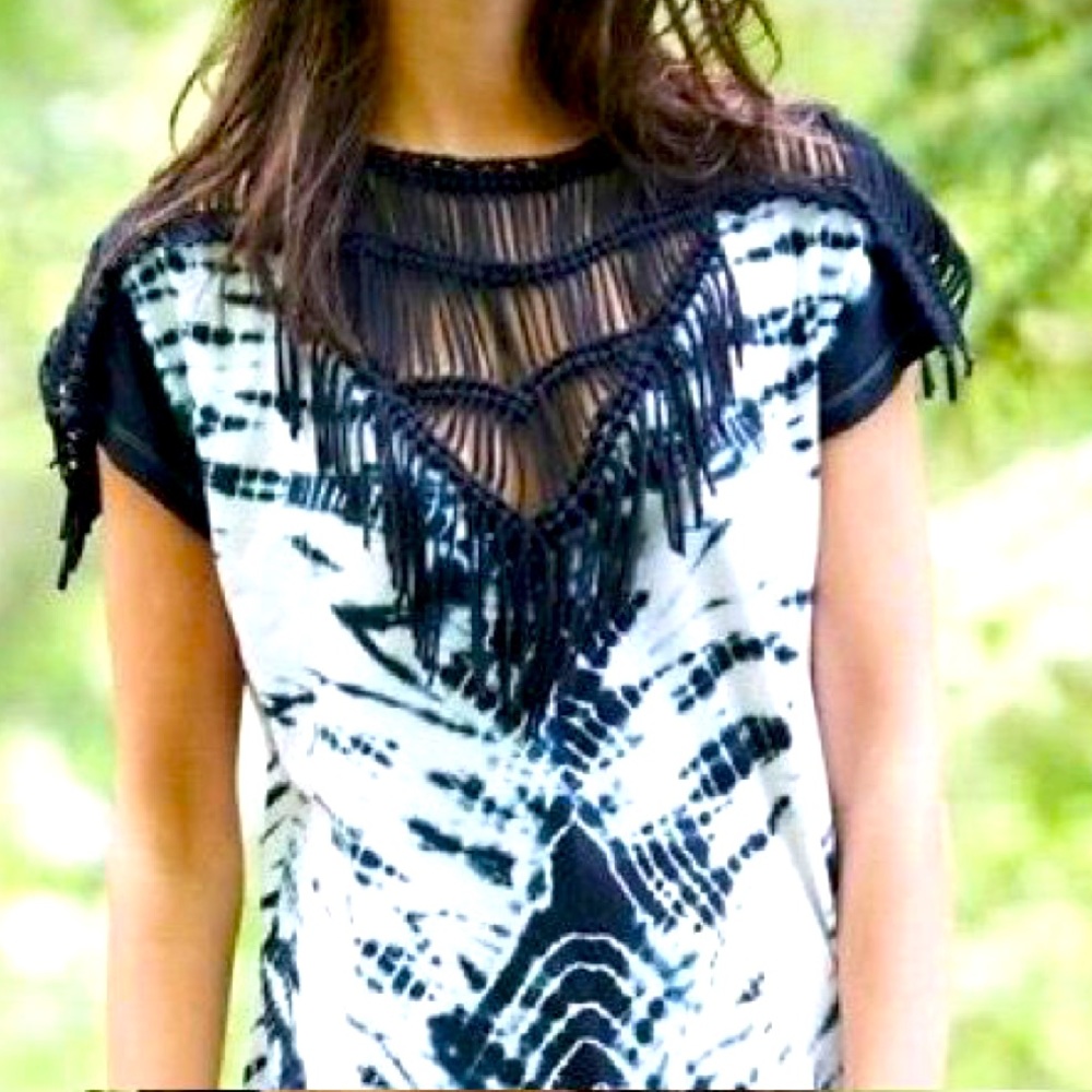 PEPIN Tie - dye fringe t shirt